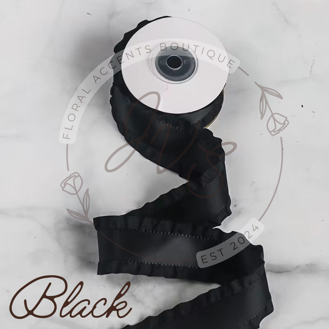 Double Ruffle Pleat Satin Ribbon