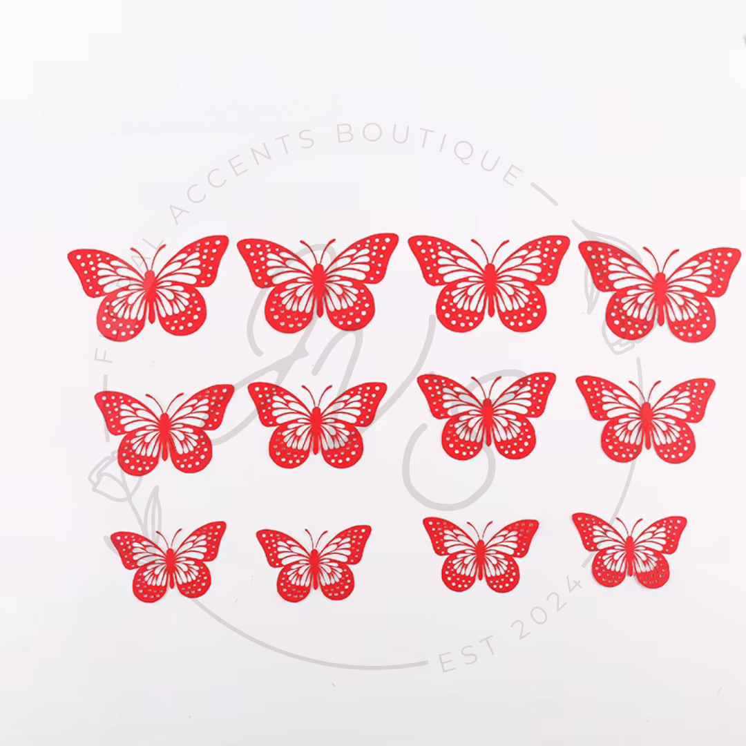 Butterfly S レッド 2枚セット Butterfly- Red – JVS Floral Accents Boutique